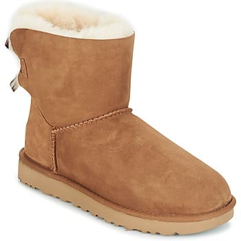 UGG® Mini Bailey Bow II for Women in Brown, Size 3, Shearling/Polyester/Leather