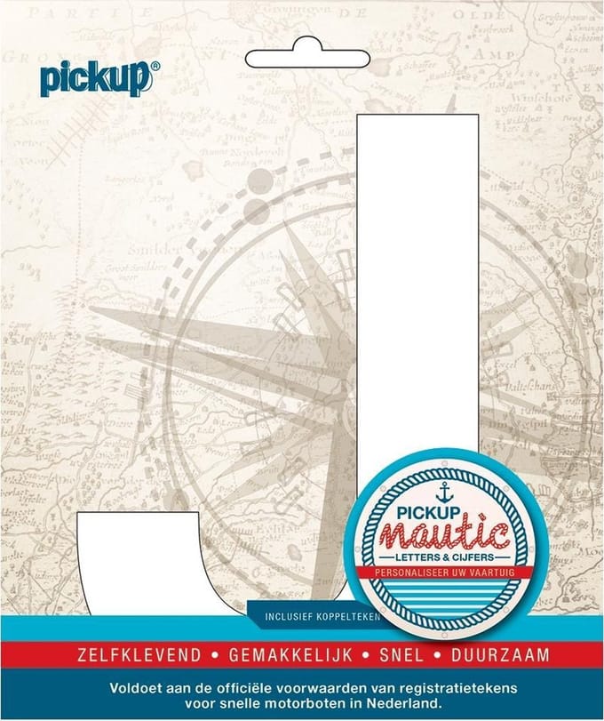Pickup Nautic plakletter 150mm wit J