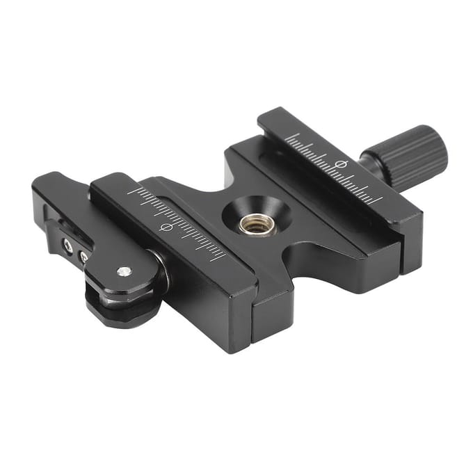 50mm Verstelbare Aluminiumlegering Snelkoppelingsplaat Klem Balhoofd Dubbele Vergrendelingsclip black