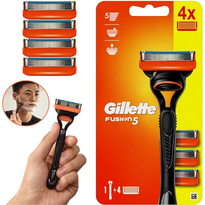 Gillette - Fusion 5 - Scheerset - Precisie en comfort - Houder & 4 Navulscheermesjes