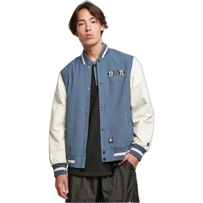 Starter Black Label - Nylon College jacket - S - Blauw/Wit