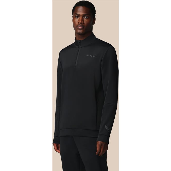 Heren Flex Lange Mouwen Kwartrits Sweatshirt - Zwart