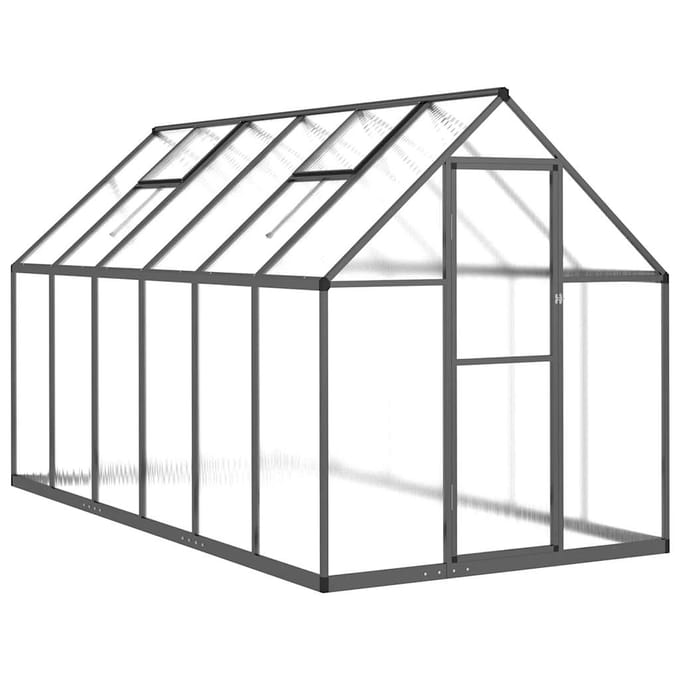 vidaXL - Tuinkas - met - basisframe - 334x169x195 - cm - aluminium - antracietkleur