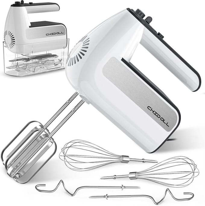 Krachtige Elektrische Handmixer met Turbo en Diverse Accessoires