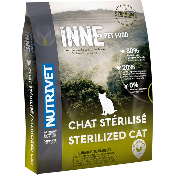 6kg Nutrivet Inne Sterilised Cat Katten Droogvoer