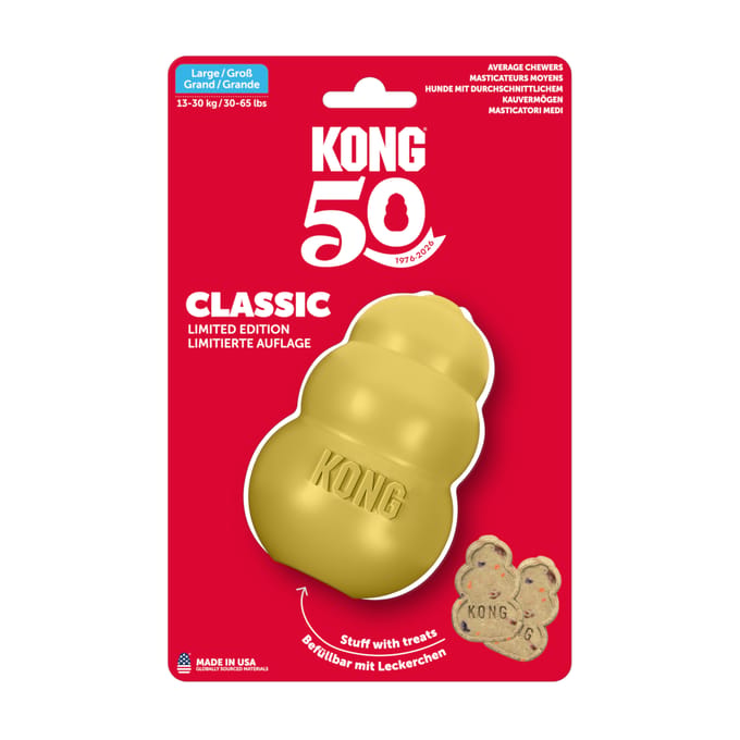 KONG Classic Gold maat L: Ø7xH10cm hondenspeelgoed
