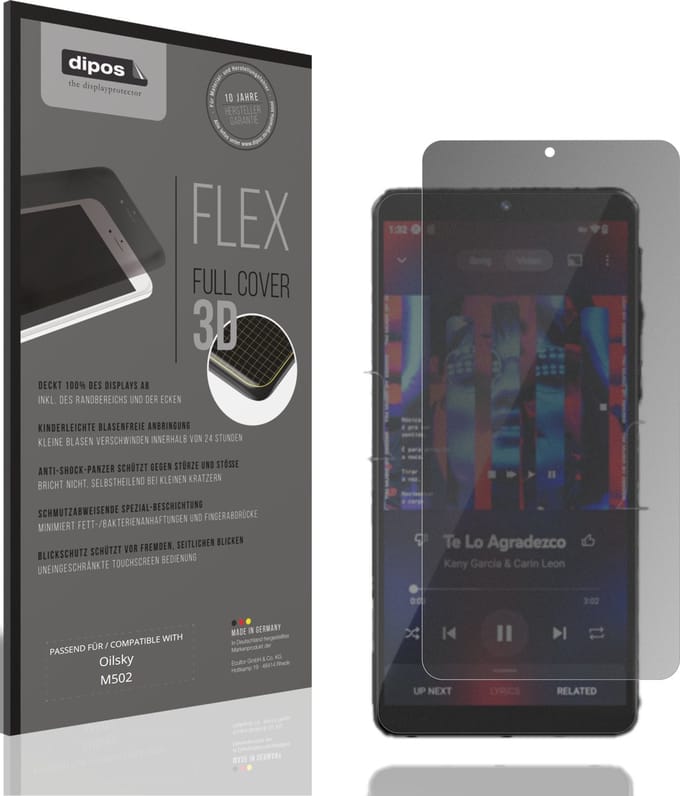 dipos FLEX – Matte Privacy Screenprotector geschikt voor Oilsky M502 | Volledige Schermbescherming | Case-Friendly