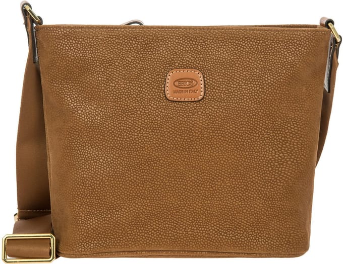 BRIC'S Leren Schoudertas Life Bag Camel Bruine