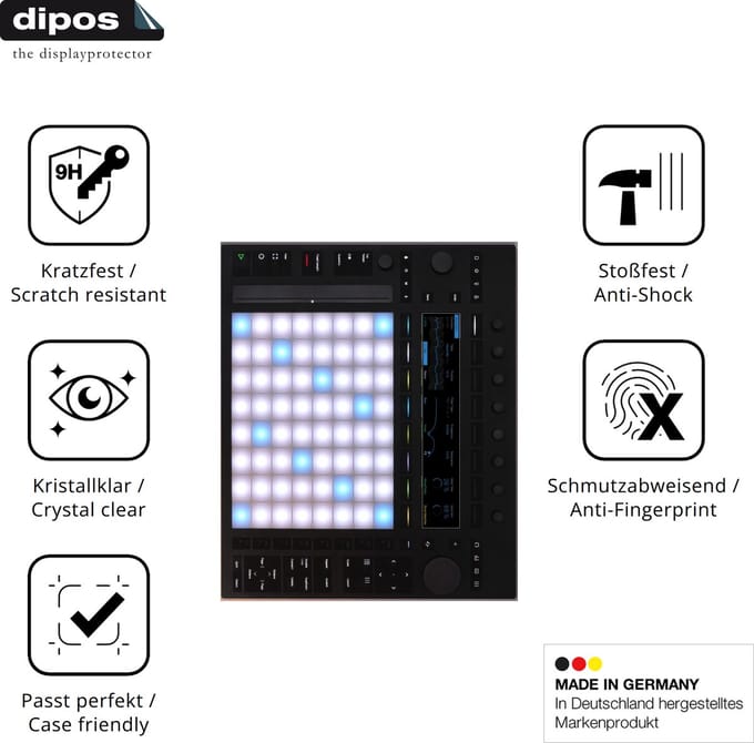 dipos – 2x Pantserfolie geschikt voor Ableton Push 3 | 9H Screenprotector