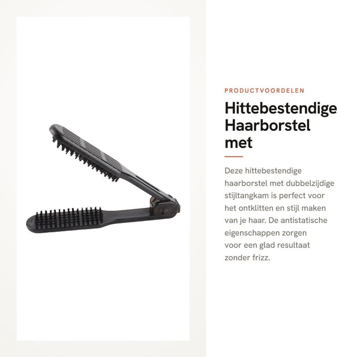 Dailygoods - Hittebestendige Haarborstel met Stijltangkam