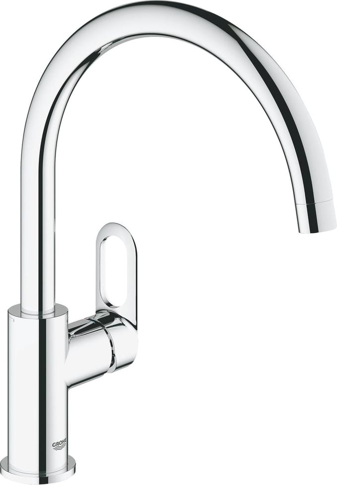 Grohe BauLoop kitchen faucet with swivel spout, chrome