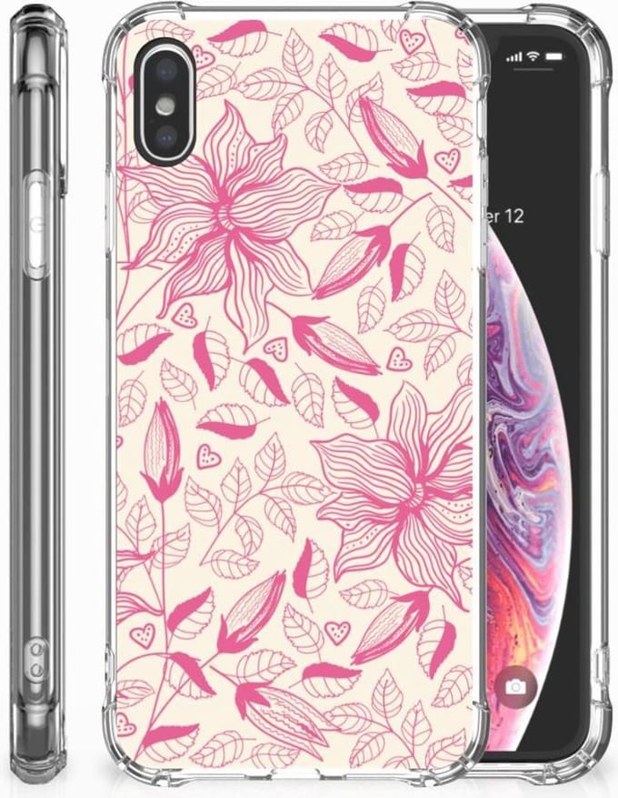 Apple iPhone Xs Max Case Pink Flowers