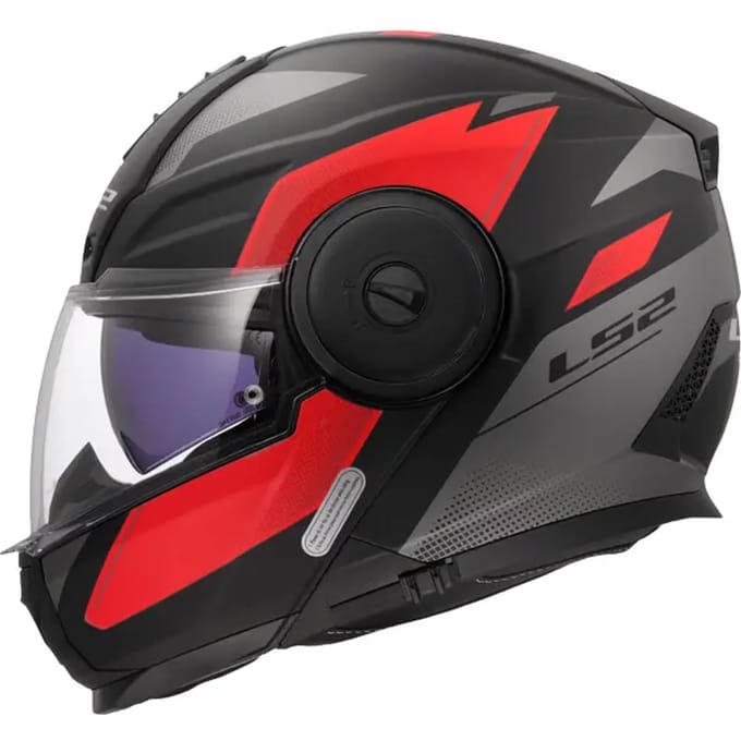 LS2 FF902 Scope II Duria Zwart Rood 06 Systeemhelm - Maat M - Helm