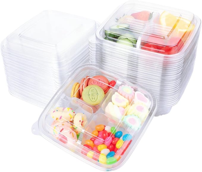 Allecto - Snack Container - Herbruikbare Snackdoos - Ideaal voor School en Werk - Transparant - Voedselcontainer voor Reizen - Snacks - 25 Stuks