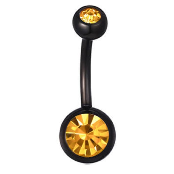 Navel Piercing - Zwart Met Steentjes