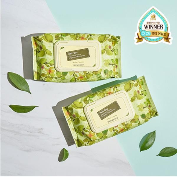 The Face Shop Herb Day Cleansing Tissue 70 feuilles * 1 paquet (3 options) 1PACK brown