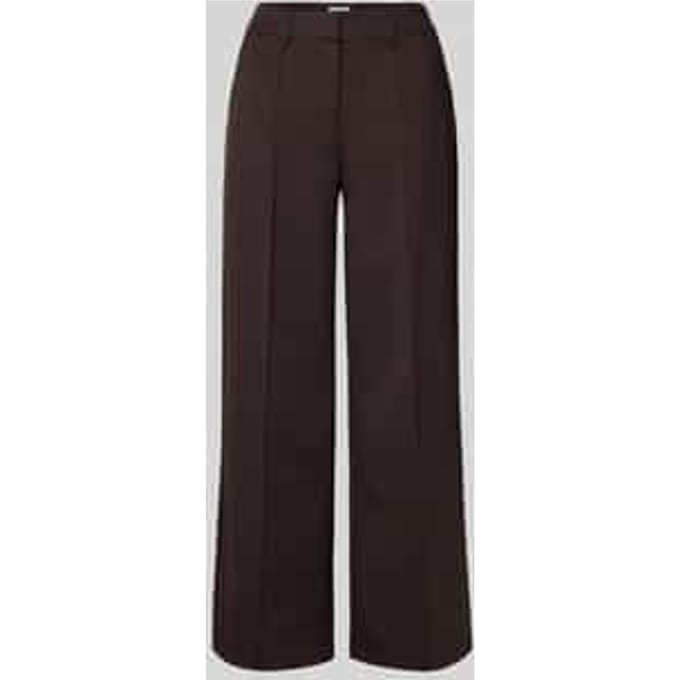 Wide leg stoffen broek met vaste persplooien, model 'KATE'