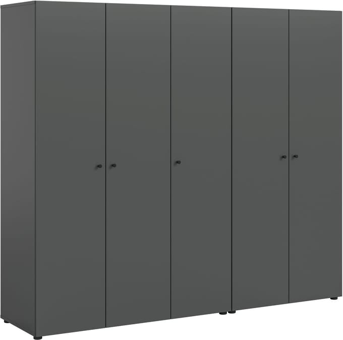 xonox.home Darw kledingkastcombinatie (B/H/D: 200x176x51 cm) antracietkleurig