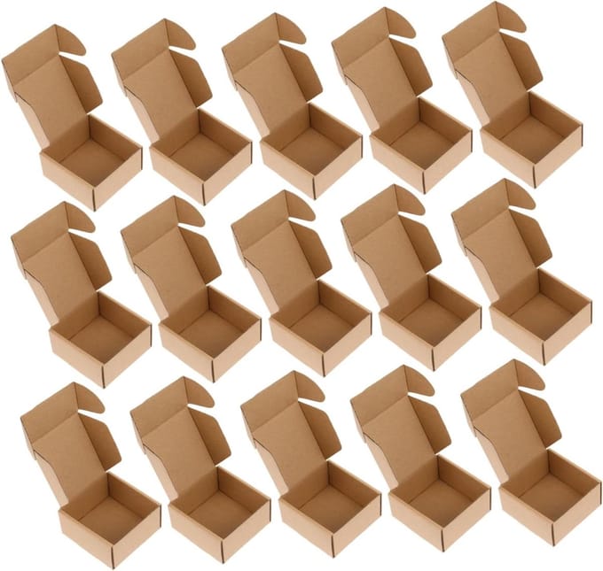 Opbergdozen Gegolfd - Kleine Verhuisdozen - Sieraden Opslag - Extra Stevig - 10x10x5 cm - Bruin