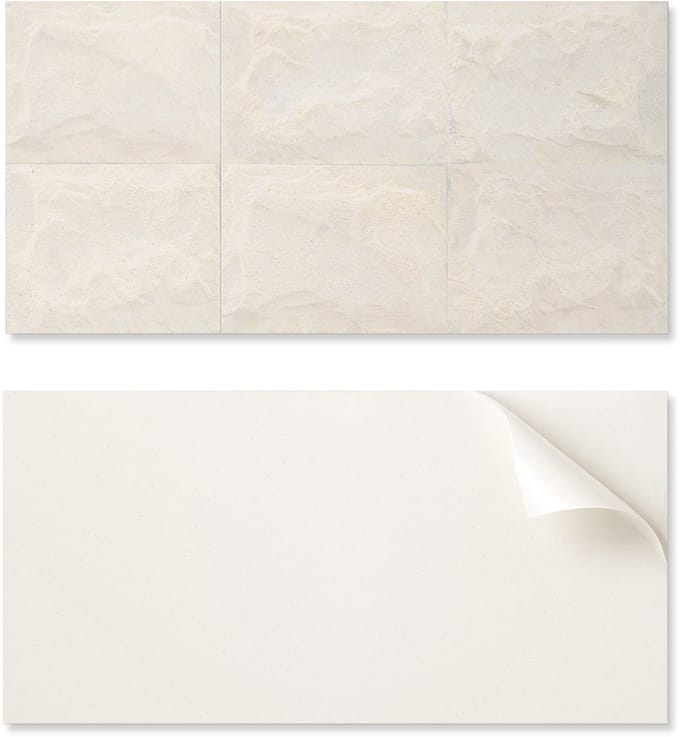 Zelfklevend vinylpaneel met print, 120x60 cm, met natuursteenstructuur.