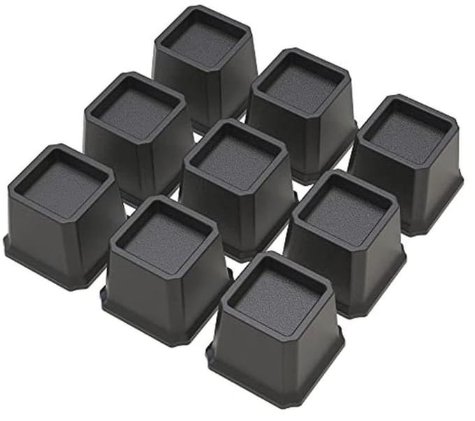Zware Bedverhogers 3 inch voor Meubels - Set van 9 - Zwart