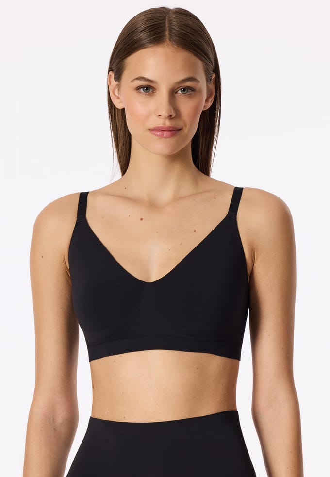 Zachte, naadloze BH van jersey, zwart - Seamless Contouring S