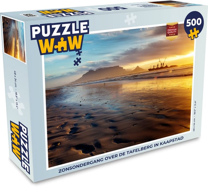 Puzzel Zonsondergang over de Tafelberg in Kaapstad - Legpuzzel - Puzzel 500 stukjes