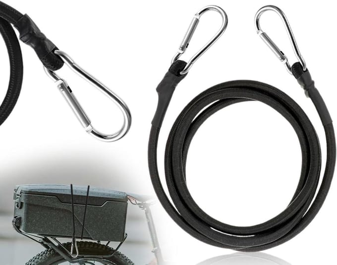 Spanrubber met haken - Elastische band - Bagage vastzetten - Aluminium gespen - 100 cm - Zwart