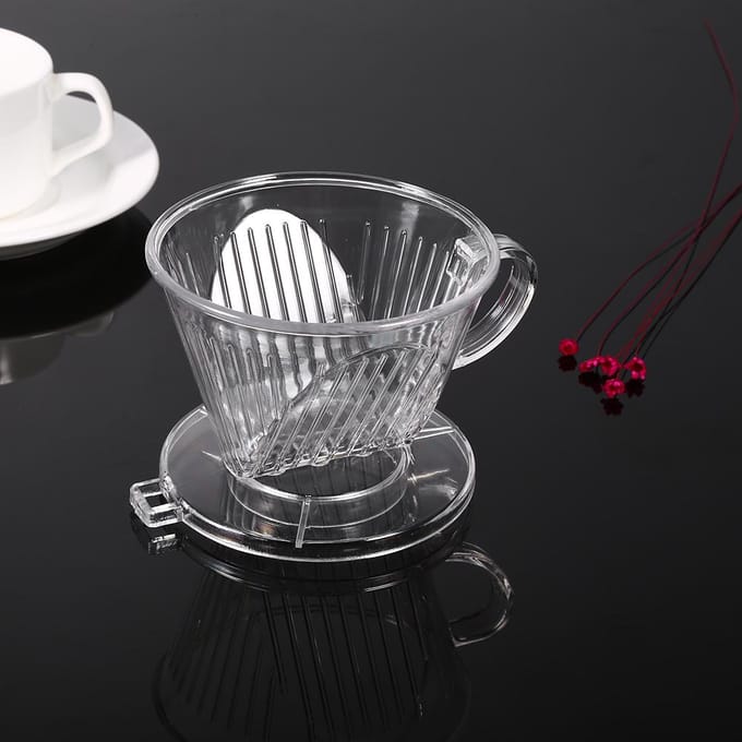 Transparante Herbruikbare Koffiefilters, Kegelvormige Draagbare Koffiedruppelaar Pure Smaak Maker Tool white