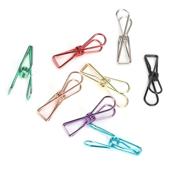 40 stuks Metalen Kleine Clips Holle Vissenvorm Kleur Zakafdichting Factuur Papierhouder Kantoor Schrijfwaren white