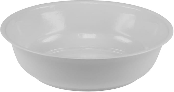 Metalen kom, wit, met emaille-look, Ø25cm, H7cm
