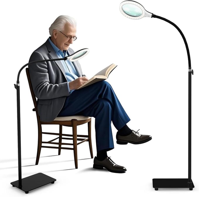 Loeplamp met Standaard - Lamp met Led Verlichting - Bureau