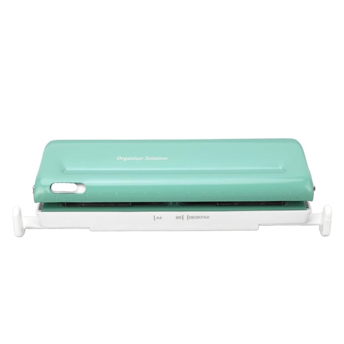6 Gats Papierponsmachine Afstand Verstelbaar Planner Gatenponsmachine voor A4 A5 B5 A6 A7 Groen white
