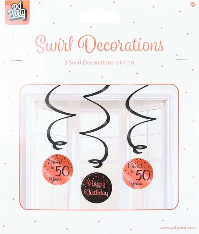 Swirl decorations rose/black - 50