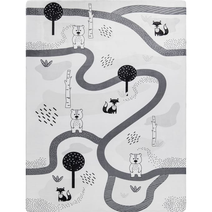 Kindertapijt wasbaar Chiko wit 80x150 cm