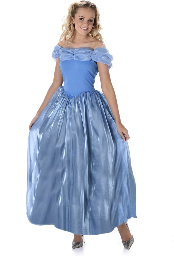 DressForFun Dames Kostuum Midnight Princess – Blauw Satijn – Maat M