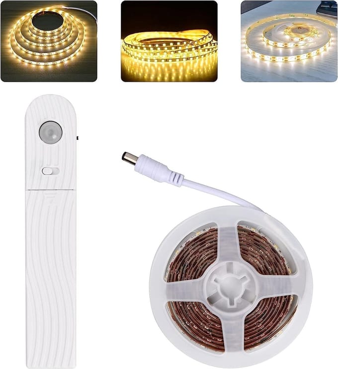 Dimbare LED-strip met Bewegingssensor - 2m - Flexibele en Zelfklevende Strip voor Kast en Trap - Warm Wit