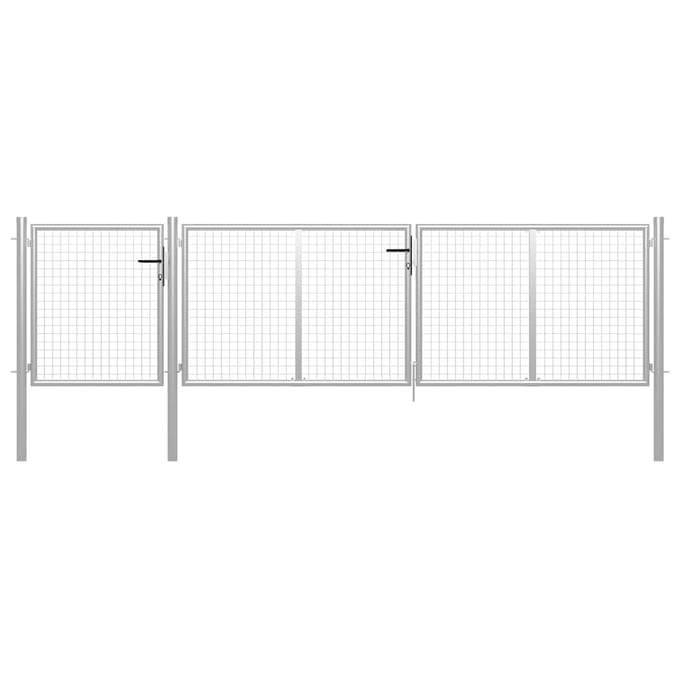 vidaXL Tuinpoort staal 400x75 cm zilver