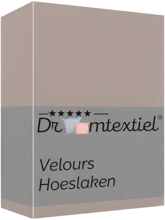Droomtextiel Velours Hoeslaken Zand - 90x200 cm