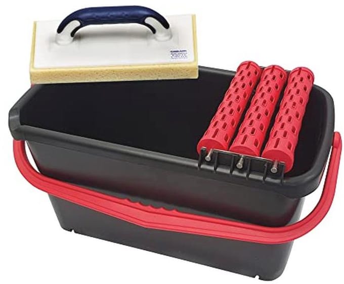 Professionele Was Set voor Tegels met Emmer van 23 Litre en 3 Rollen Bevestiging