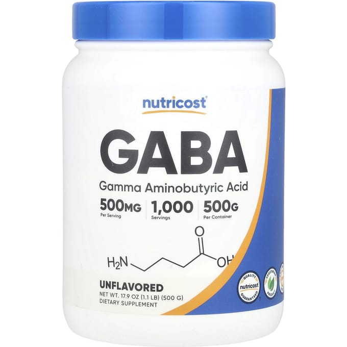 Nutricost, GABA, ongearomatiseerd, 17.9 oz (500 gr)
