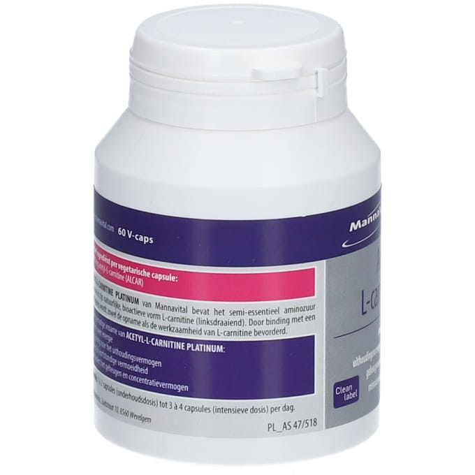 Mannavital Acetyl-L-Carnitine platinum 60 Vegetarische capsules