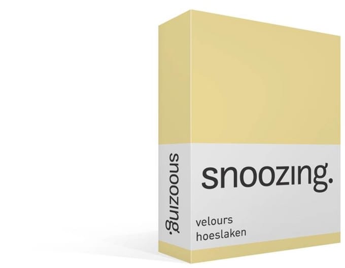Snoozing velours hoeslaken - 200x200/220 cm - Extra breed - Geel