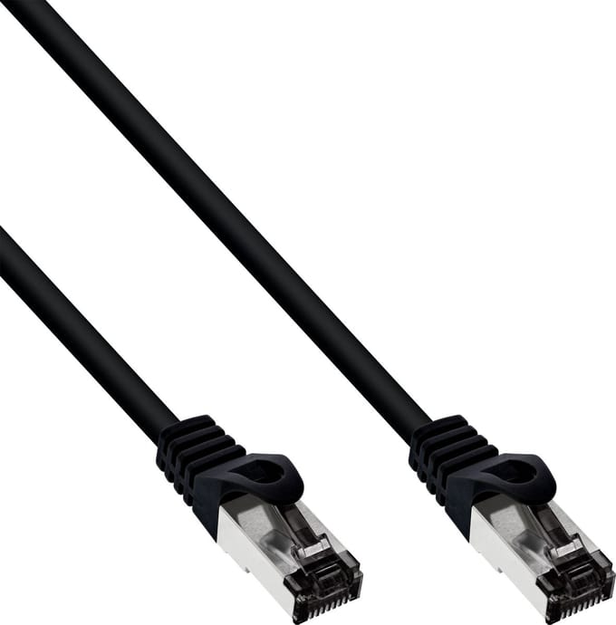 InLine® Patchkabel, S/FTP (PiMf), Cat.8.1, 2000MHz, halogeenvrij, zwart, 0,3m