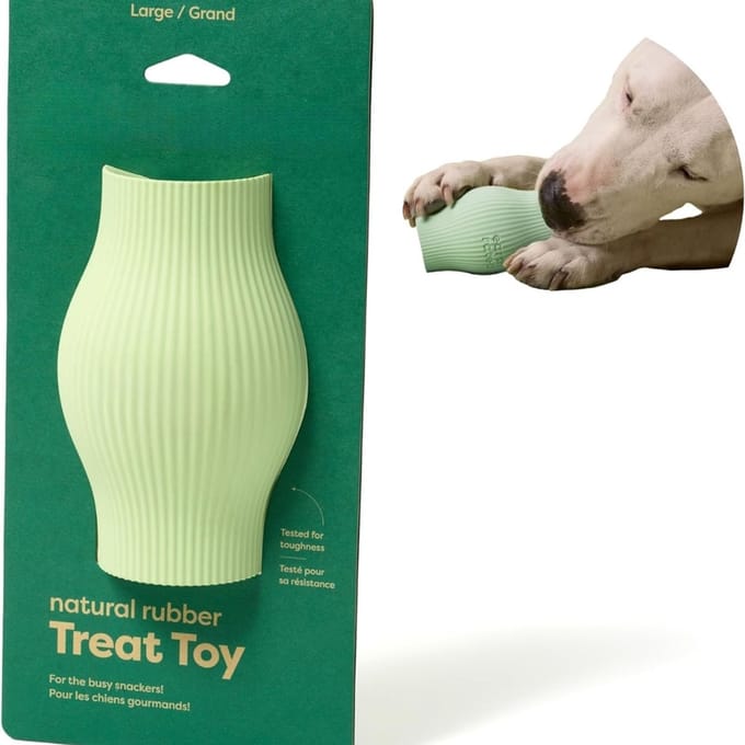 Famanu - Traktatie-doserend hondenspeelgoed, slow feeder van natuurlijk rubber, groot