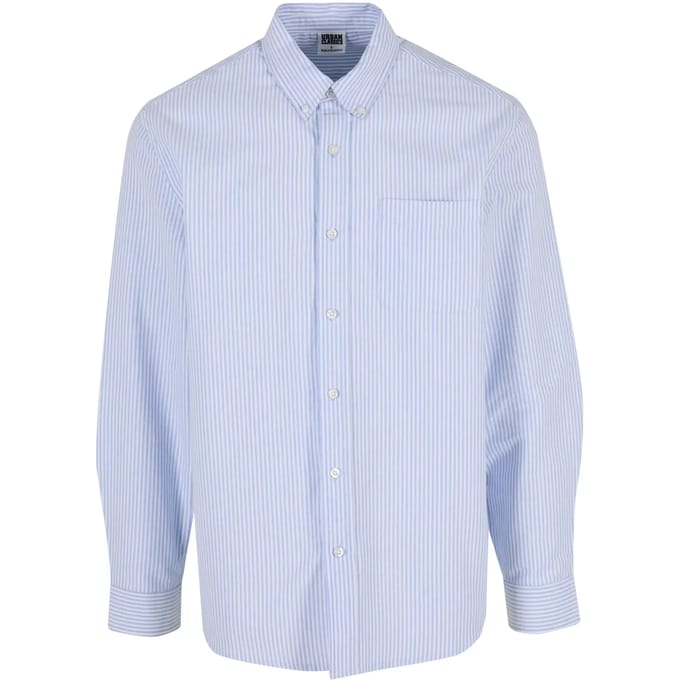 Urban Classics - Striped Button Up Oxford Overhemd - XL - Blauw/Wit