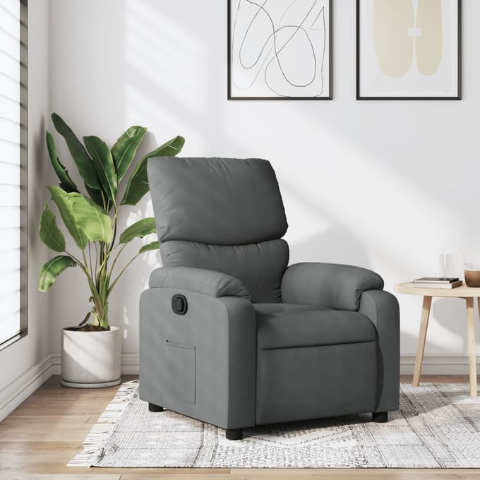 vidaXL - Fauteuil - verstelbaar - stof - donkergrijs