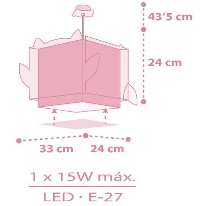 Dalber hanglamp LITTLE OWL, roze, E27