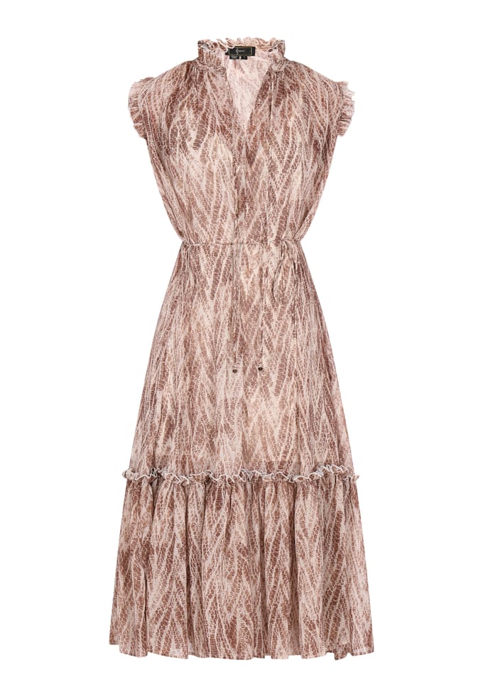Faina Jurk Dames Bruin Veelkleurig