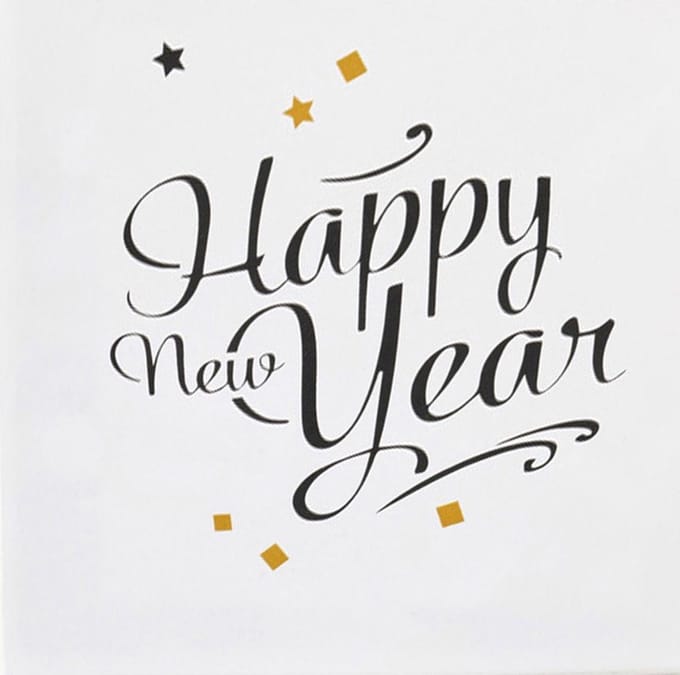 RIETHMULLER - 20 goudkleurige Happy New Year servetten